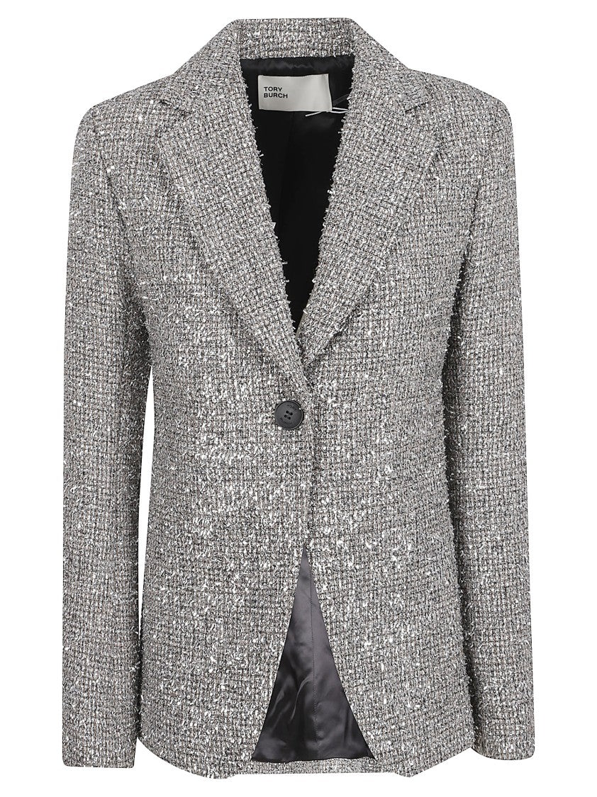 Tory Burch Tweed Blazer With Metallic Threads