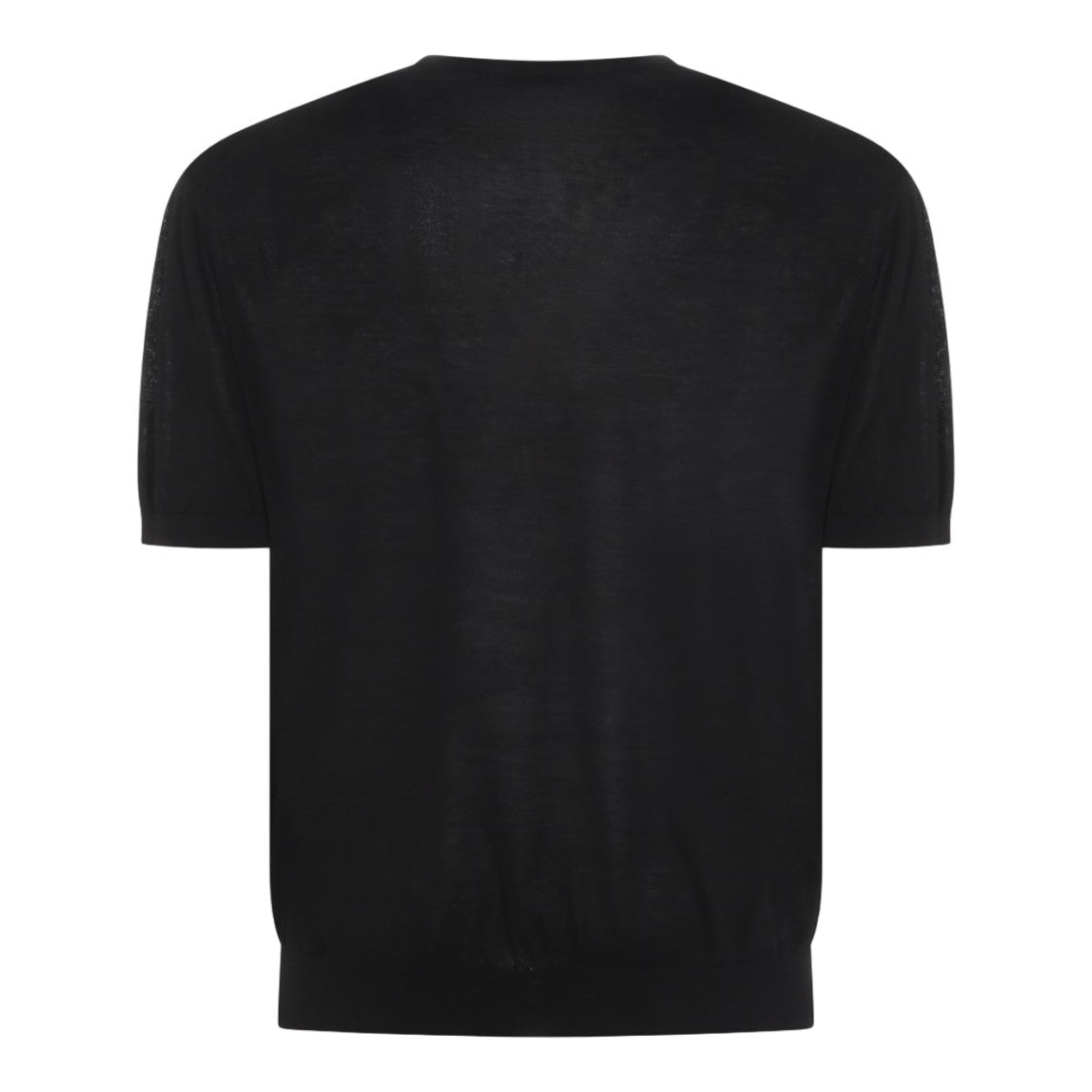 Malo Black Lightweight Semi-Sheer Crewneck Cotton T-Shirt