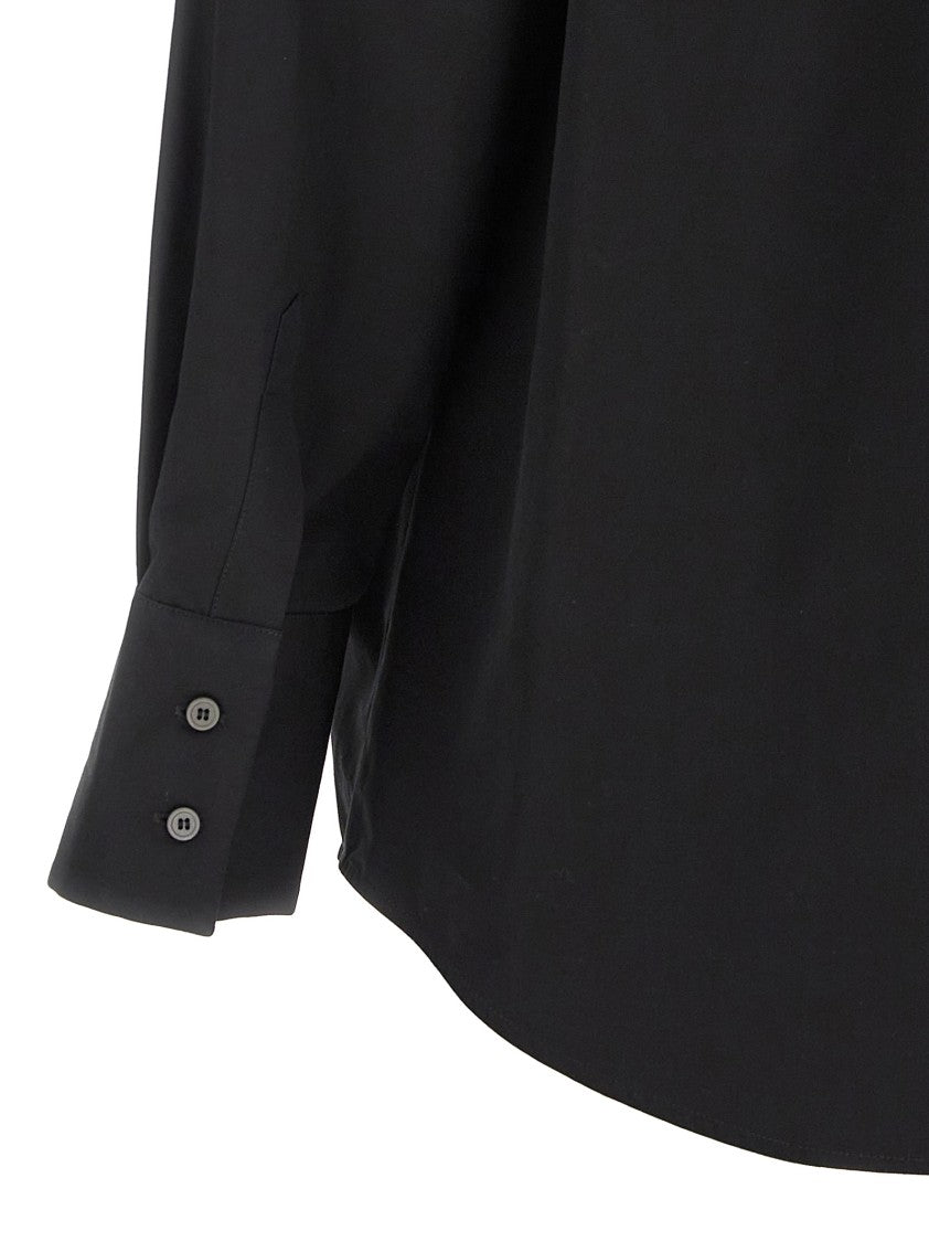 Fabiana Filippi Cotton Poplin Shirt With Knotted Lace Collar