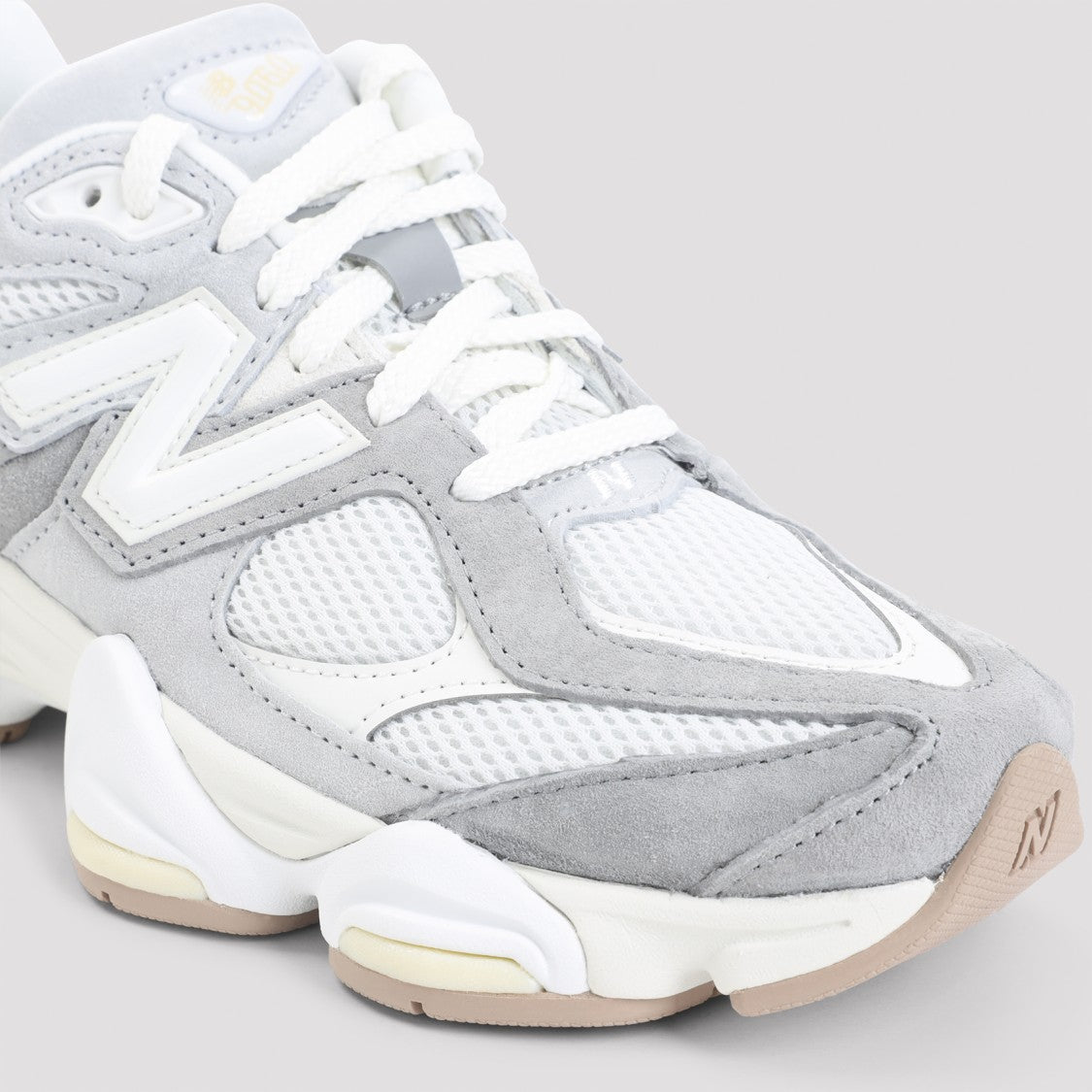 New Balance 9060 Grey Leather Sneakers