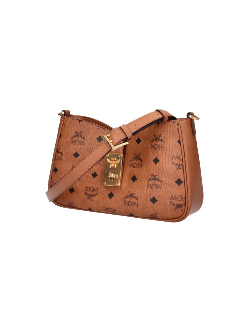 Mcm Tracy Brown Visetos Monogram Small Shoulder Bag