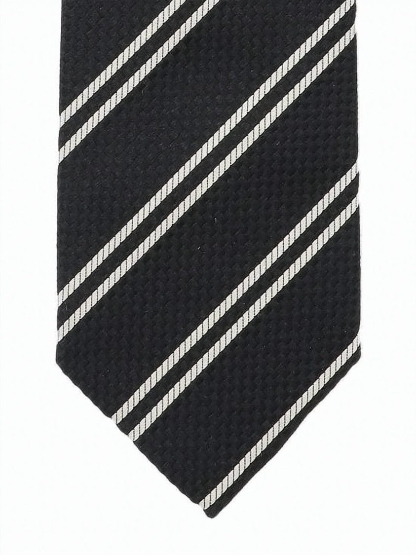 Tom Ford Textured Silk Necktie With Diagonal White Stripes