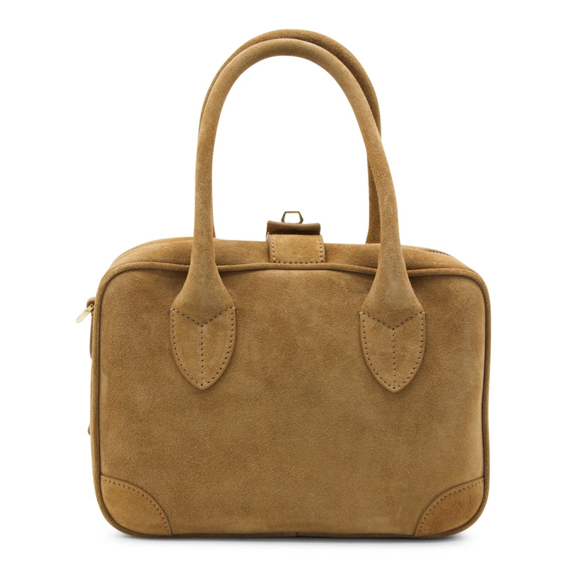 Golden Goose Camel Suede Structured Handbag