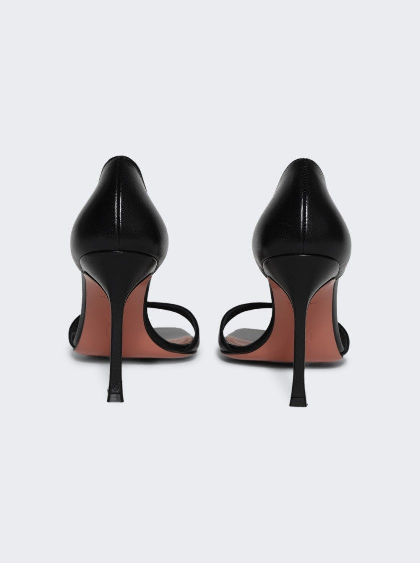 Amina Muaddi Agnese Sandal Black Nappa Leather