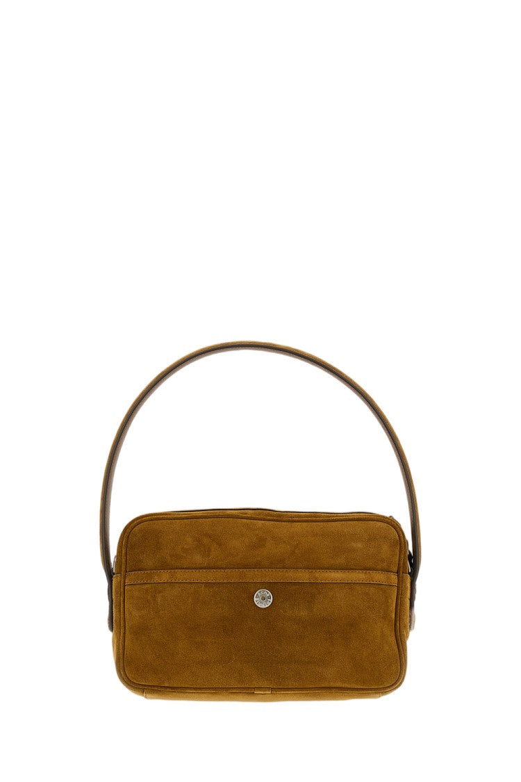Acne Studios Brown Suede Dual Zipper Handbag