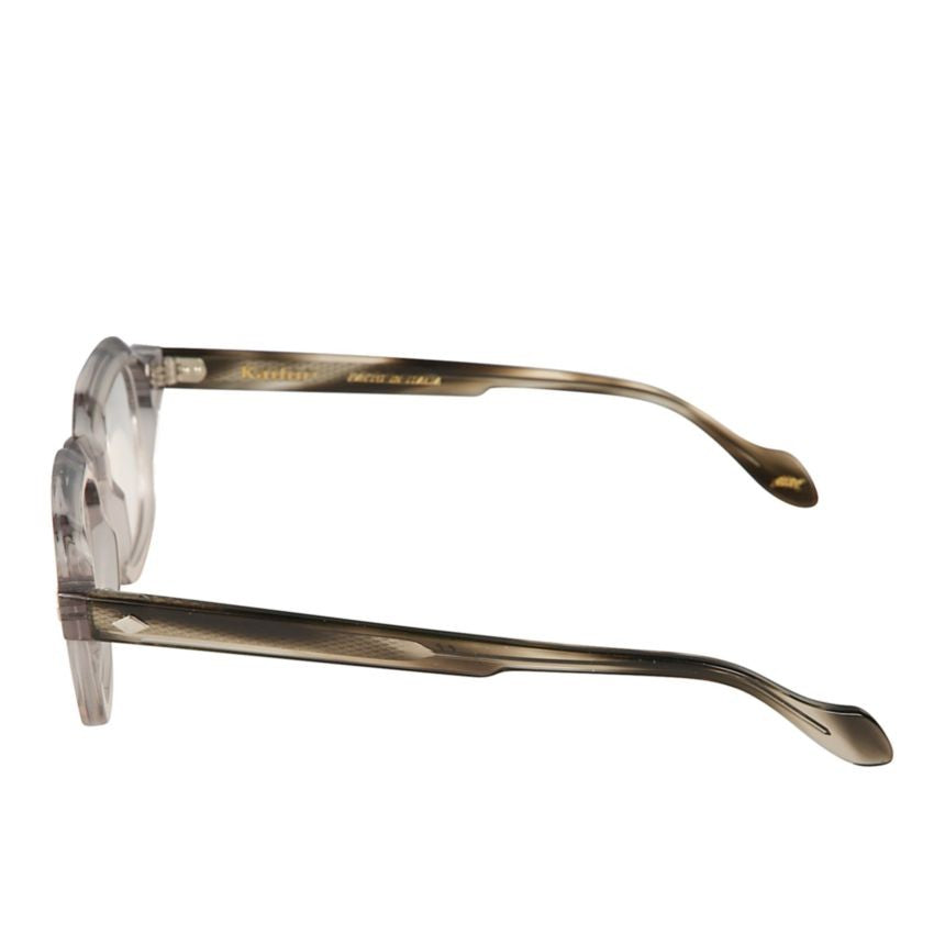 Kador Turbot Translucent Grey Acetate Rectangular Sunglasses With Gradient Temples