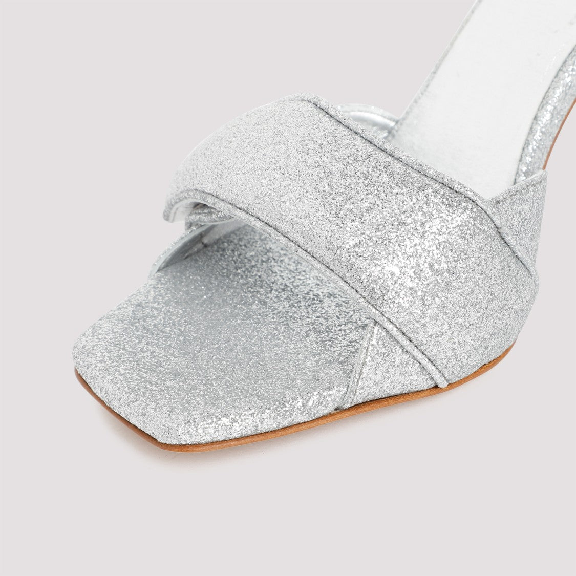 Gia Borghini Silver Glitter Alodie Sandals