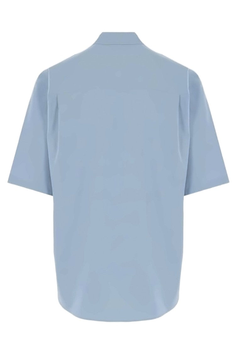 Auralee Short-Sleeved Blue Shirt With Classic Collar