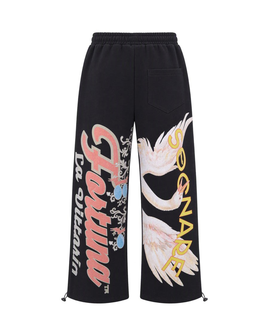 Pdf Black Jojo Graphic Wide-Leg Sweatpants