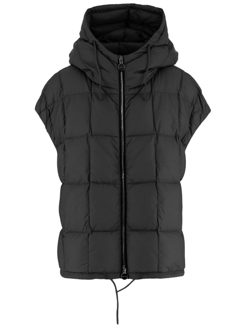 Ienki Ienki Oversized Black Sleeveless Down Jacket With Quilted Design