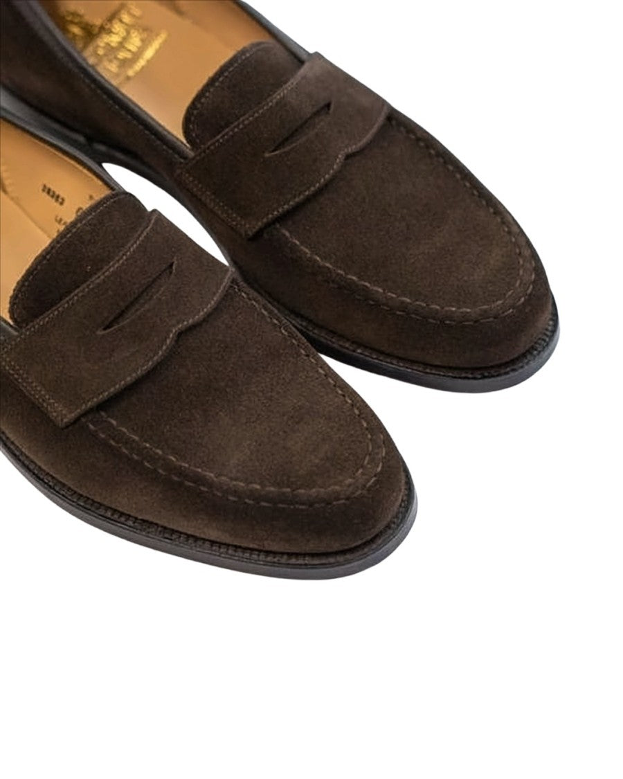 Crockett & Jones Suede Loafers With Penny Strap