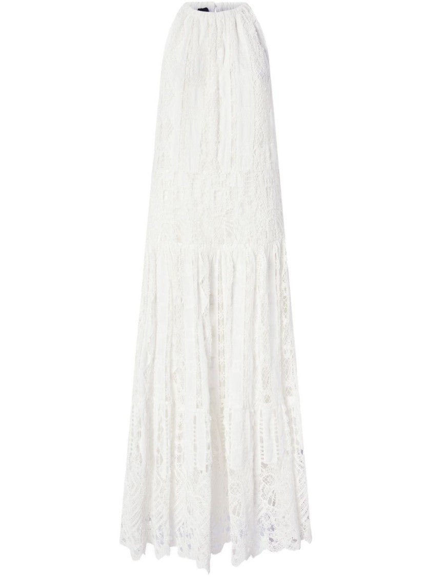 Pinko Tiered Maxi Dress With Intricate Lace Detailing