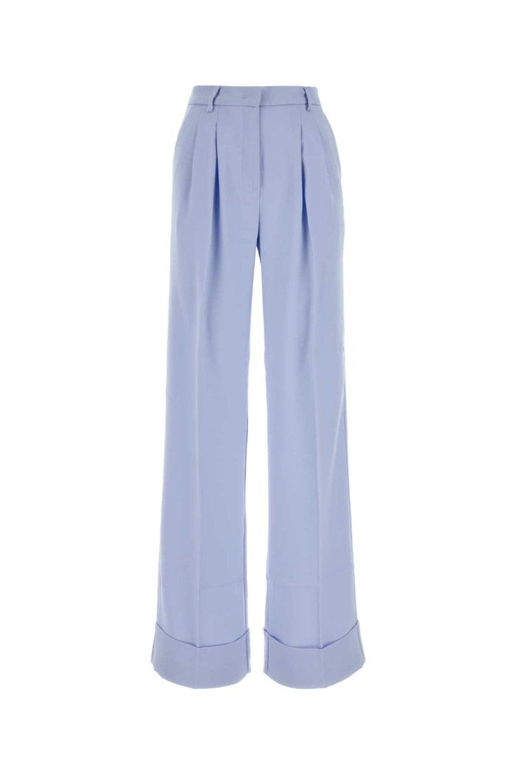 The Andamane Powder Blue Polyester Nathalie Wide-Leg Pant