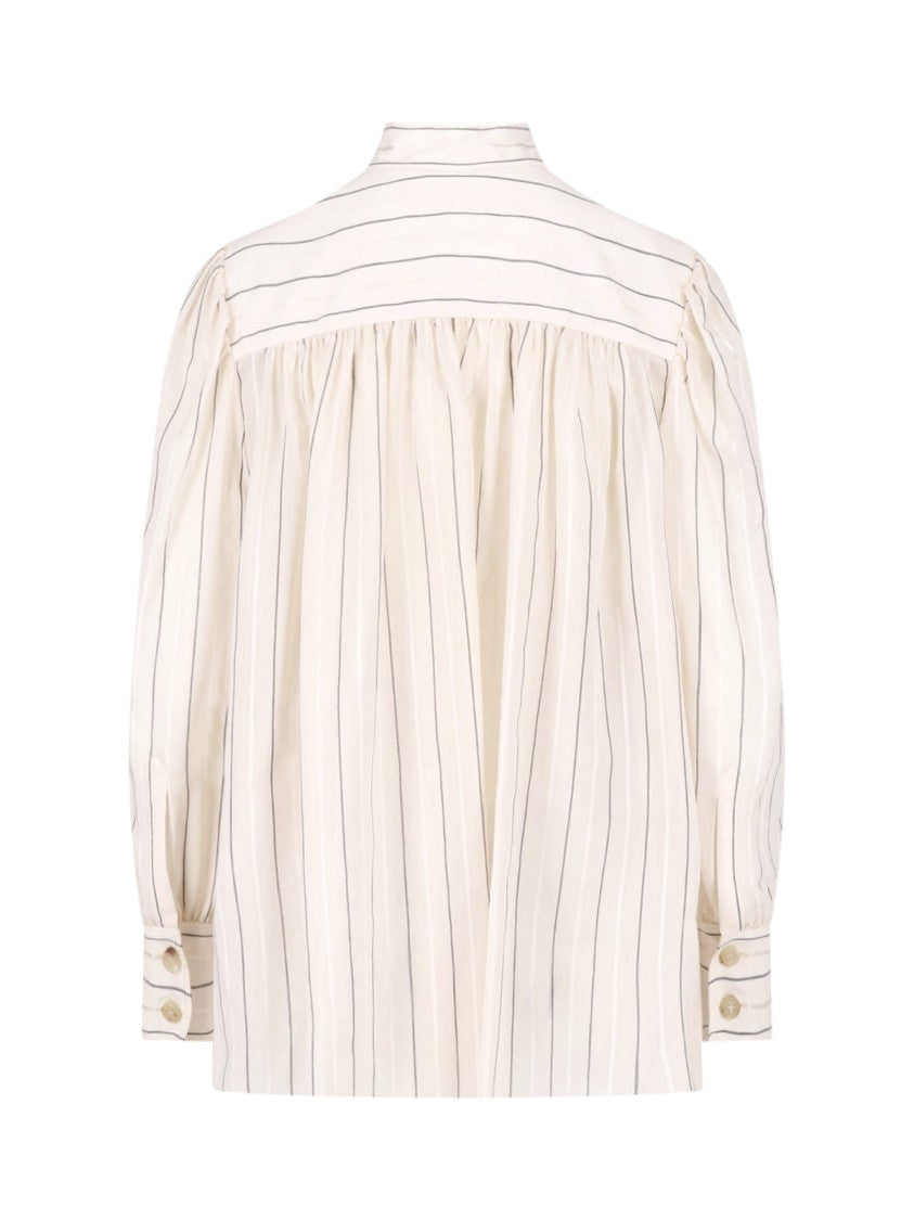 Chloé Striped Cotton-Silk Blend Shirt