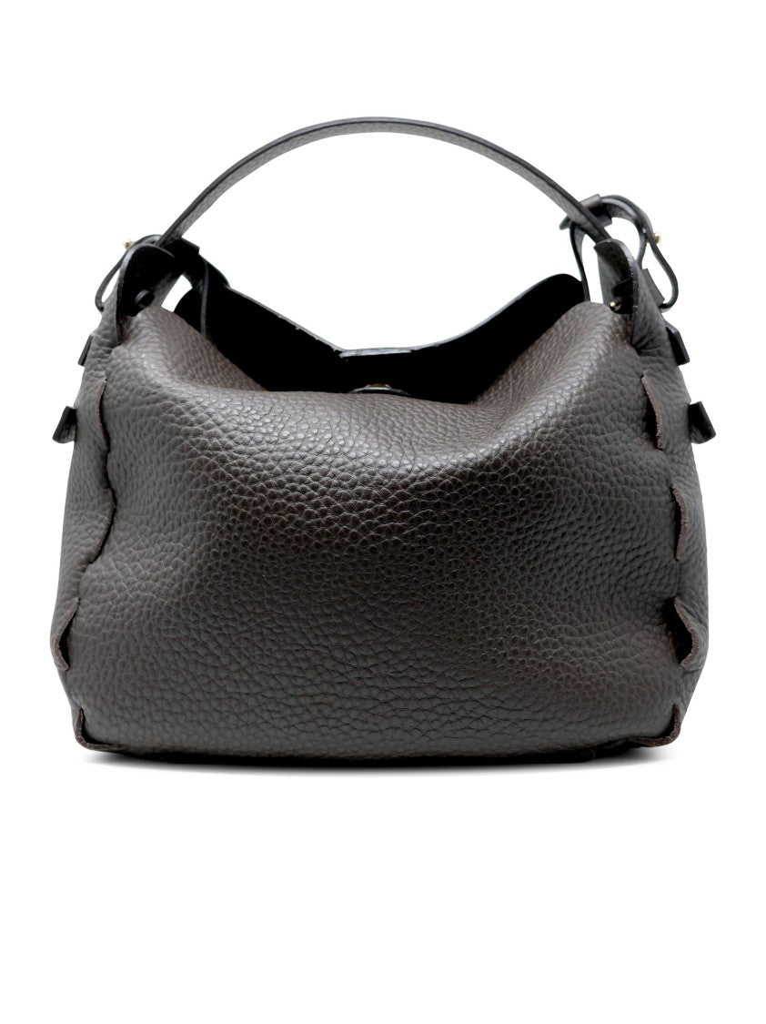 Elena Cardinali Brown Leather Handbag