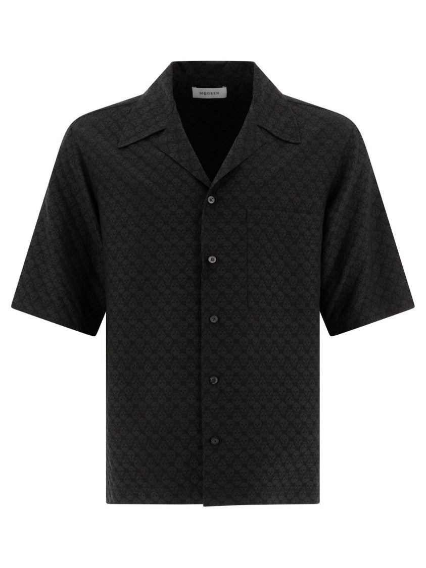 Alexander Mcqueen Sleek Black Shirt With Classic Collar And Button-Down Front