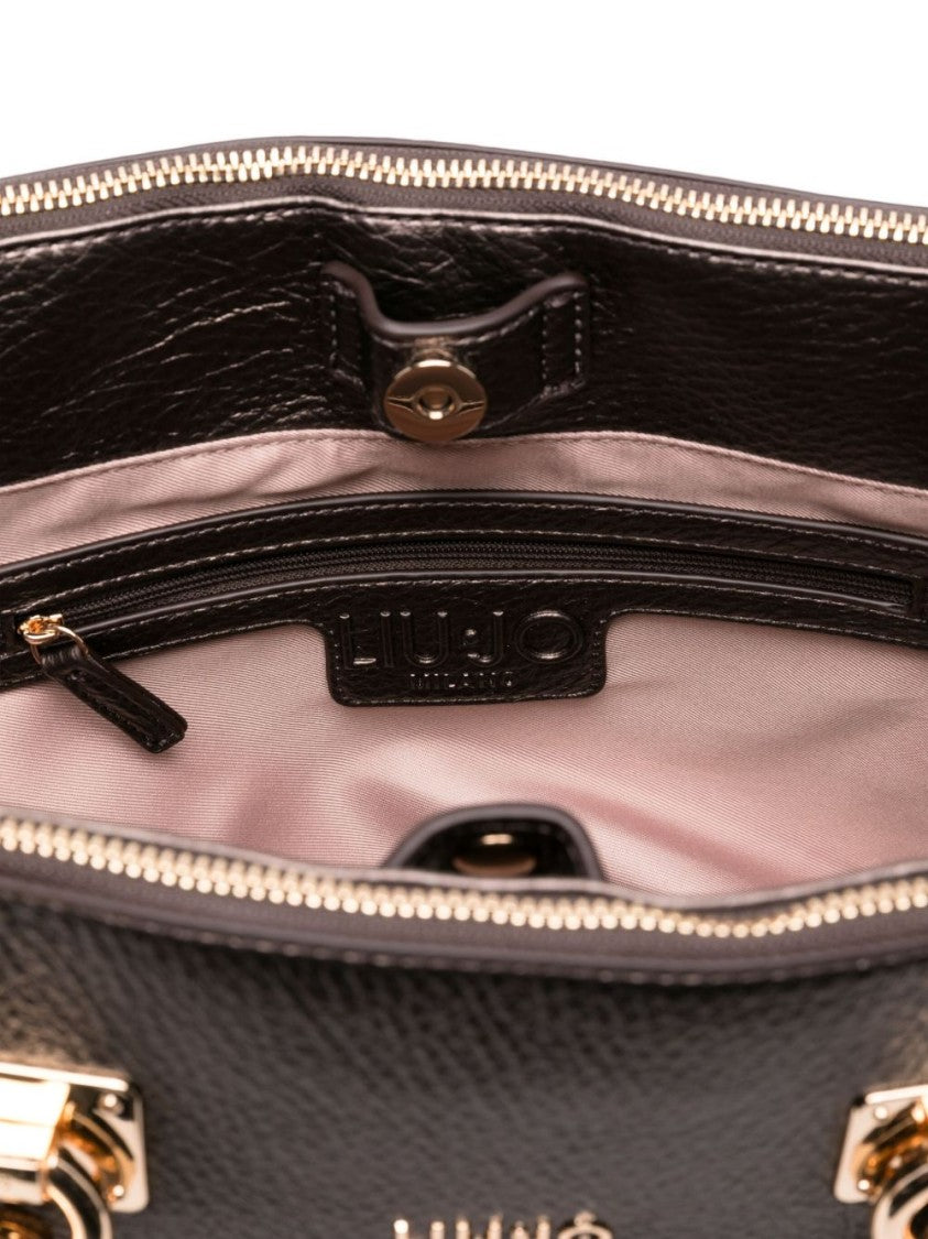 Liu Jo Structured Brown Handbag With Textured Surface