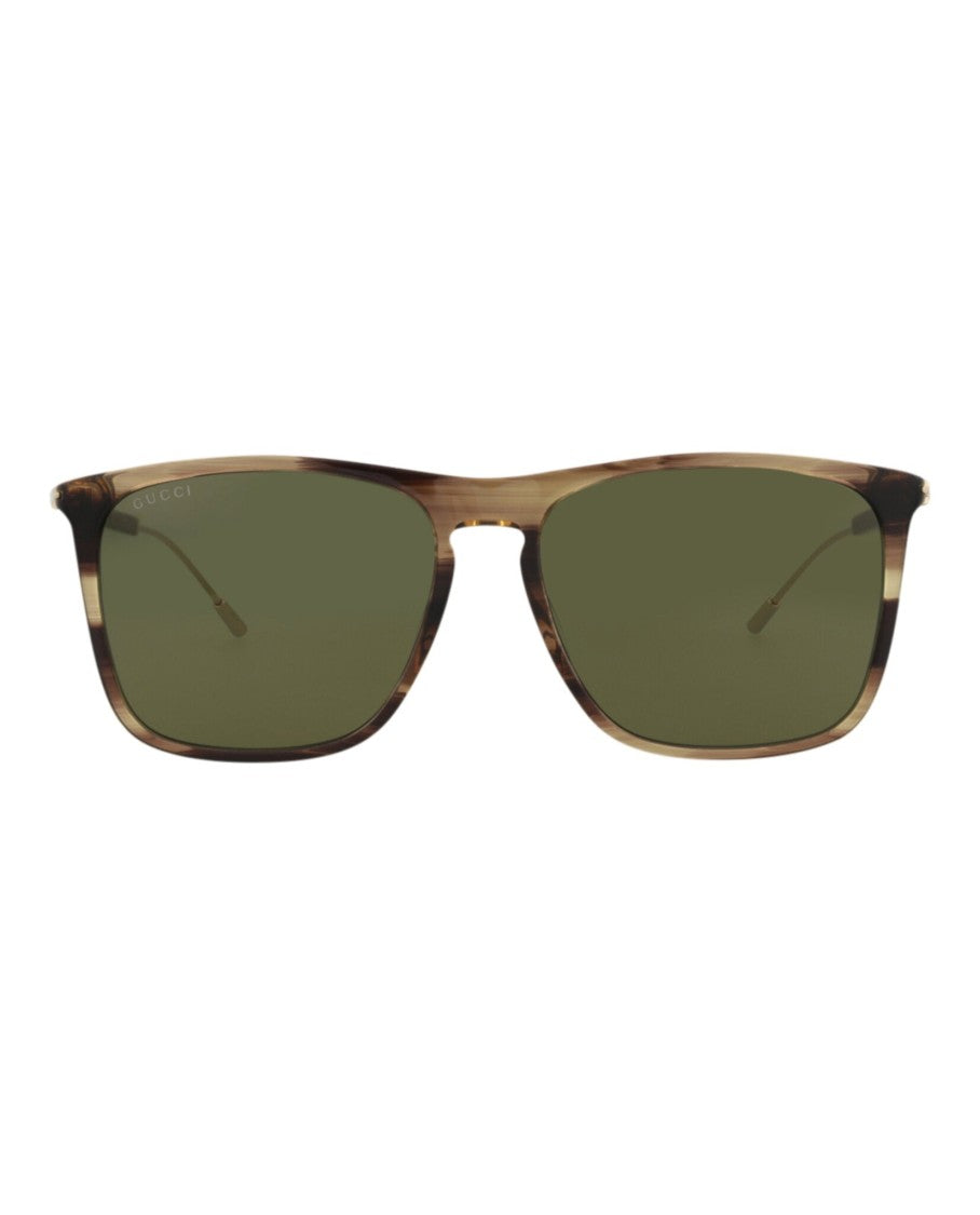 Gucci Square-Frame Recycled Acetate Sunglasses With Gold-Tone Accents