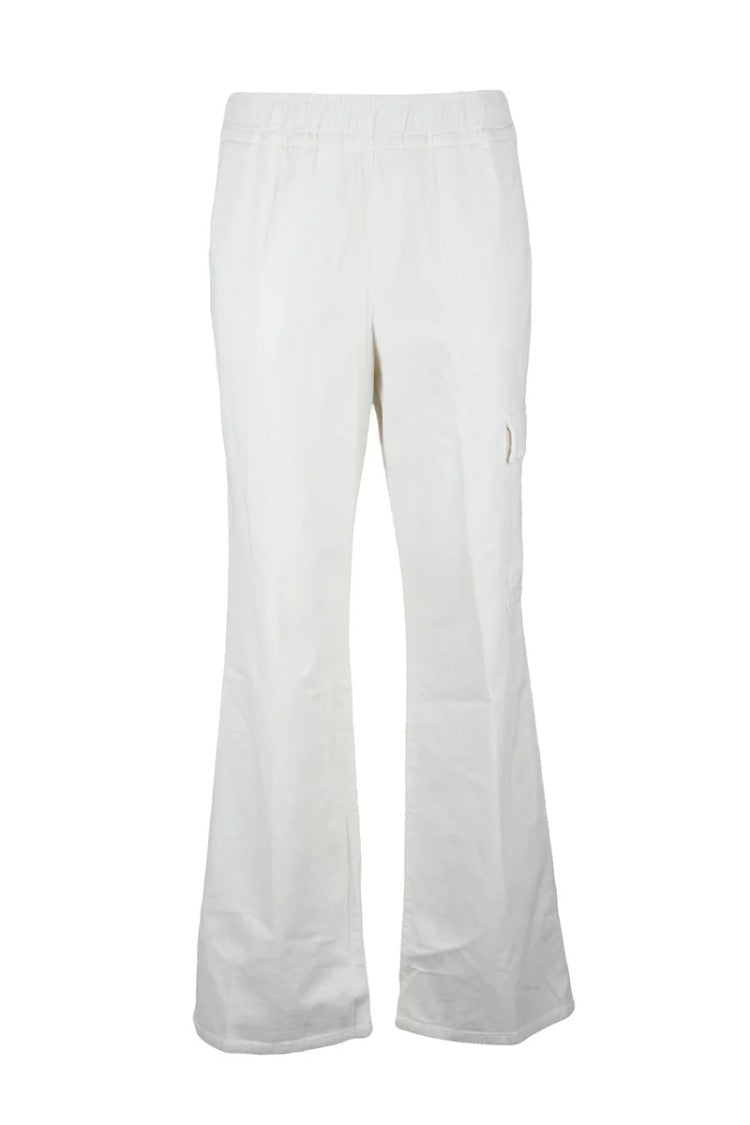 Panicale Velvet Cargo Pants - White