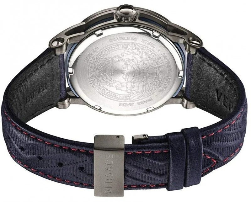 Versace Palazzo Empire Analog Wristwatch With Greek Key Pattern And Medusa Emblem