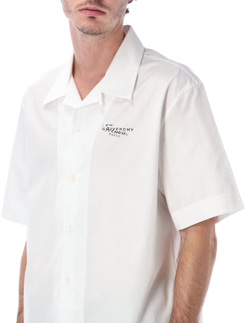 Givenchy Short-Sleeve Cotton Poplin Shirt With Hawaiian Collar