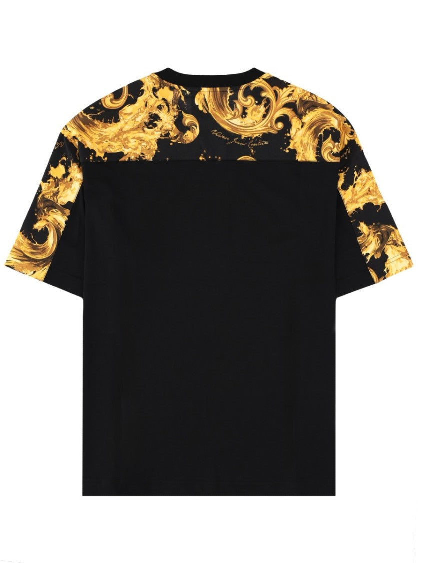 Versace Jeans Couture Black Golden Baroque Plaque T-Shirt