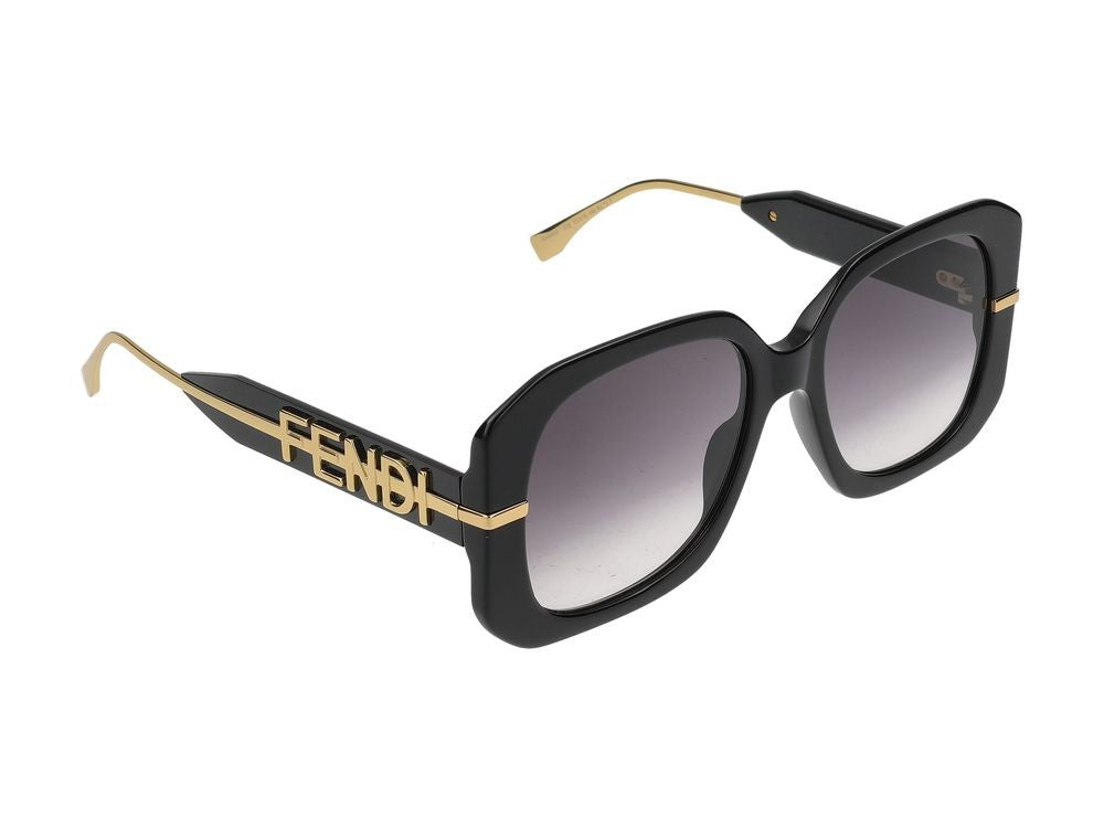 Maison Fendi Black Oversized Square Sunglasses
