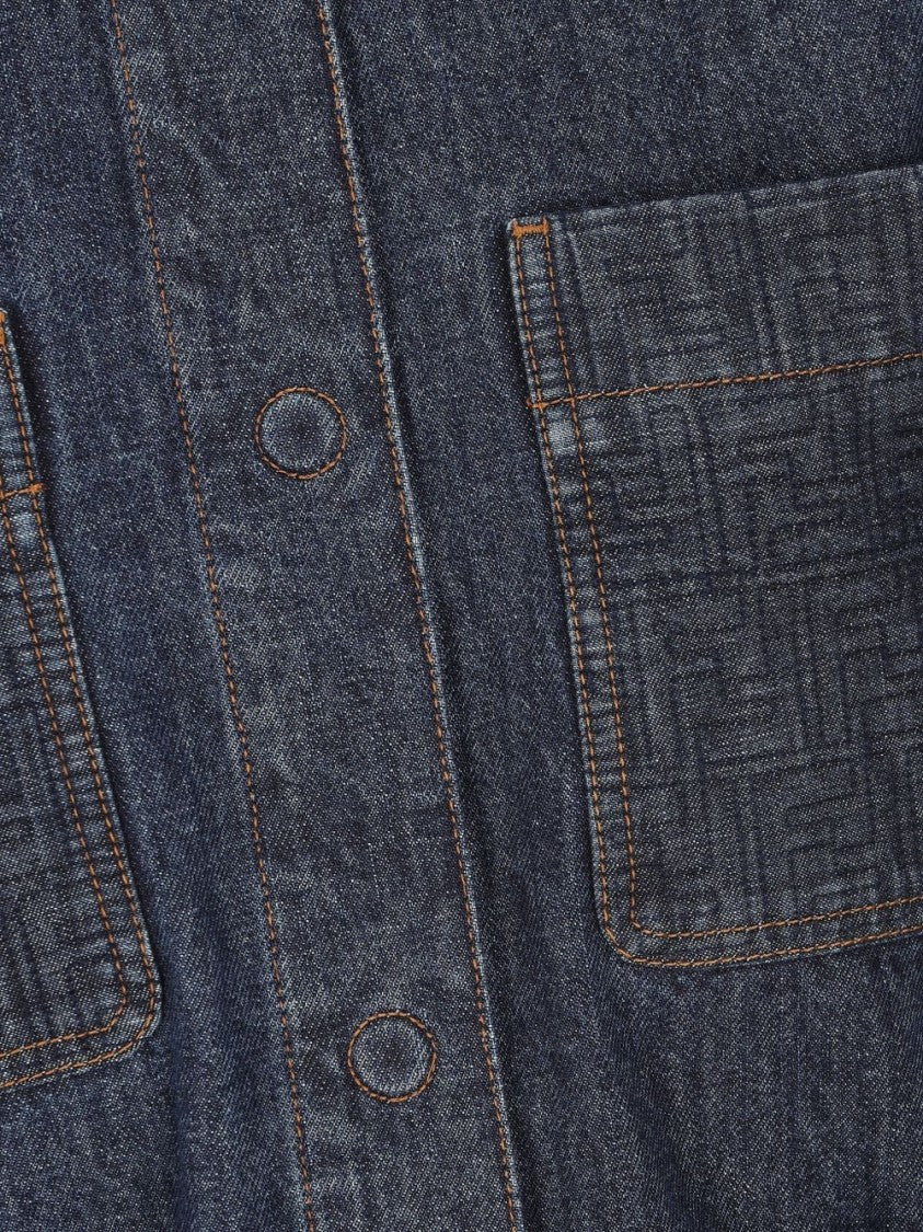 Fendi Dark Denim Jacket With Tailored Waist