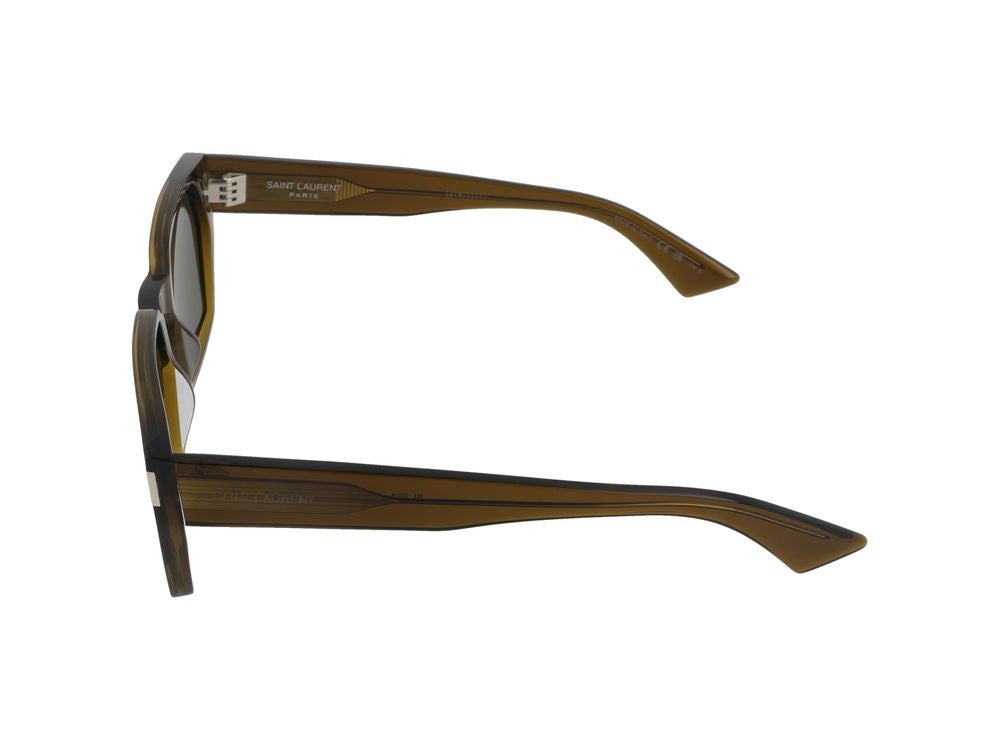 Saint Laurent Oversized Translucent Brown Square Frame Sunglasses