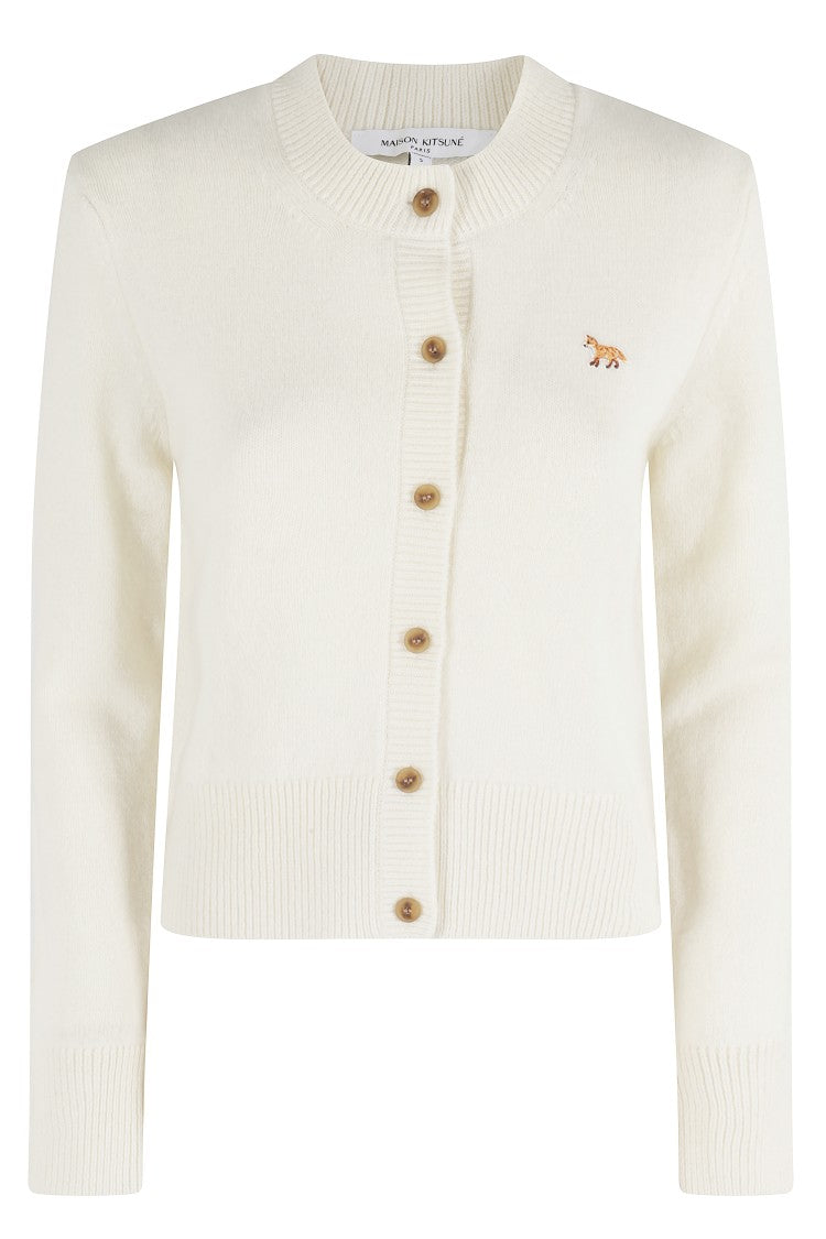 Maison Kitsuné Baby Fox Lambswool Fitted Cardigan