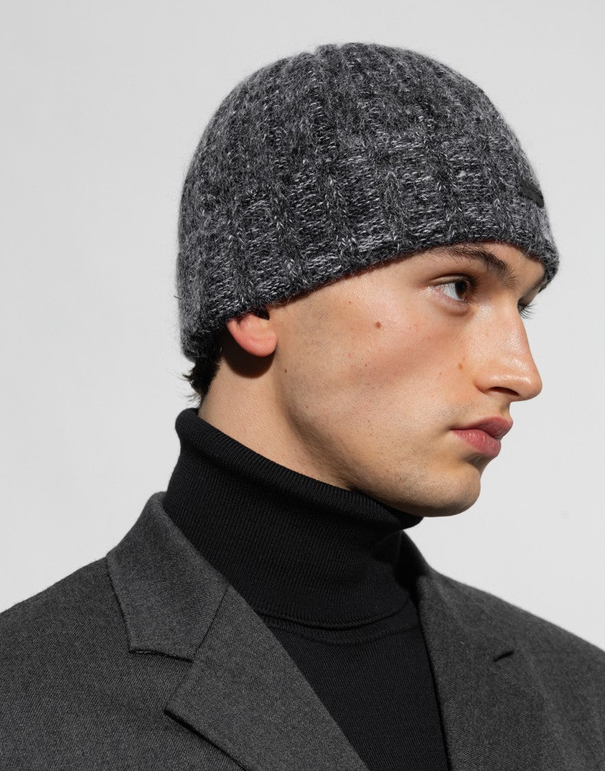 Saint Laurent Logo Brushed Wool-Blend Beanie