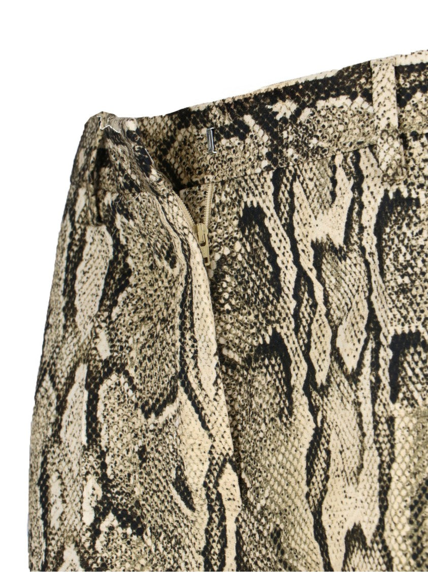 Dries Van Noten High-Waisted Snake Print Trousers With Classic Waistband