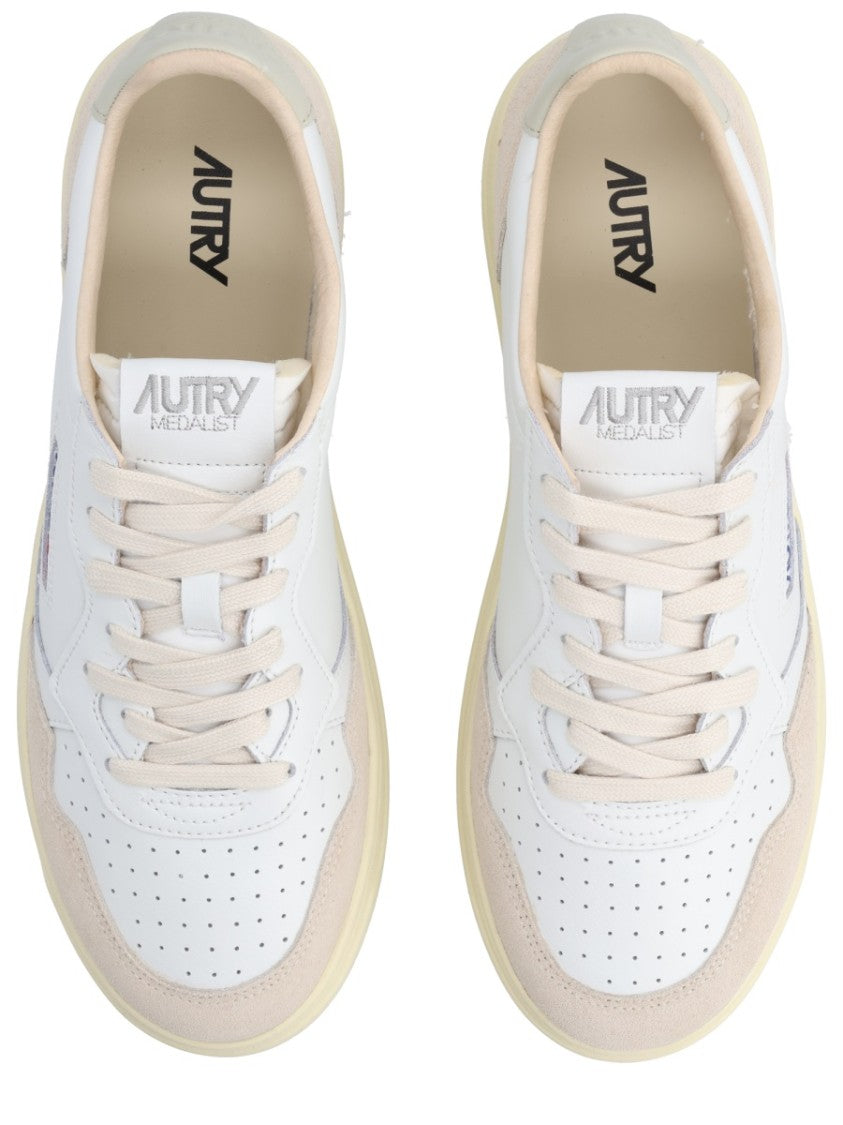 Autry Neutrals Medalist Low Suede Overlays Sneakers