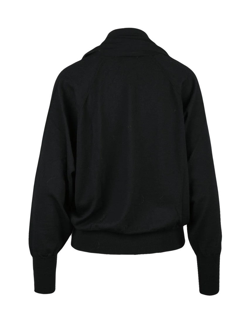 Jucca V-Neck Virgin Wool Sweater With Shawl Collar