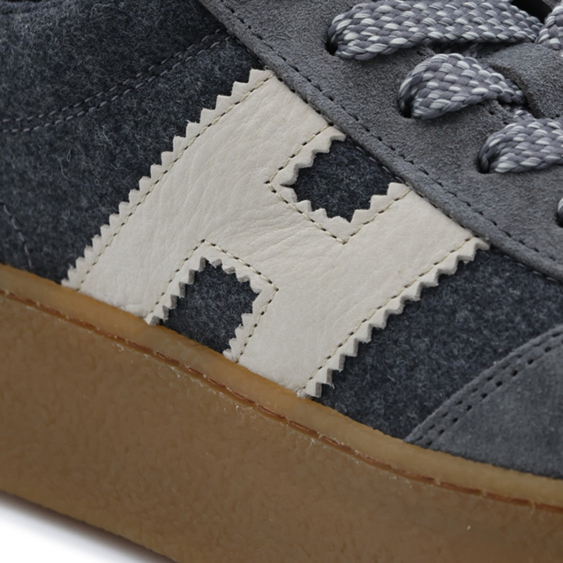Hogan Round Toe Platform Sneakers With Prominent H Logo