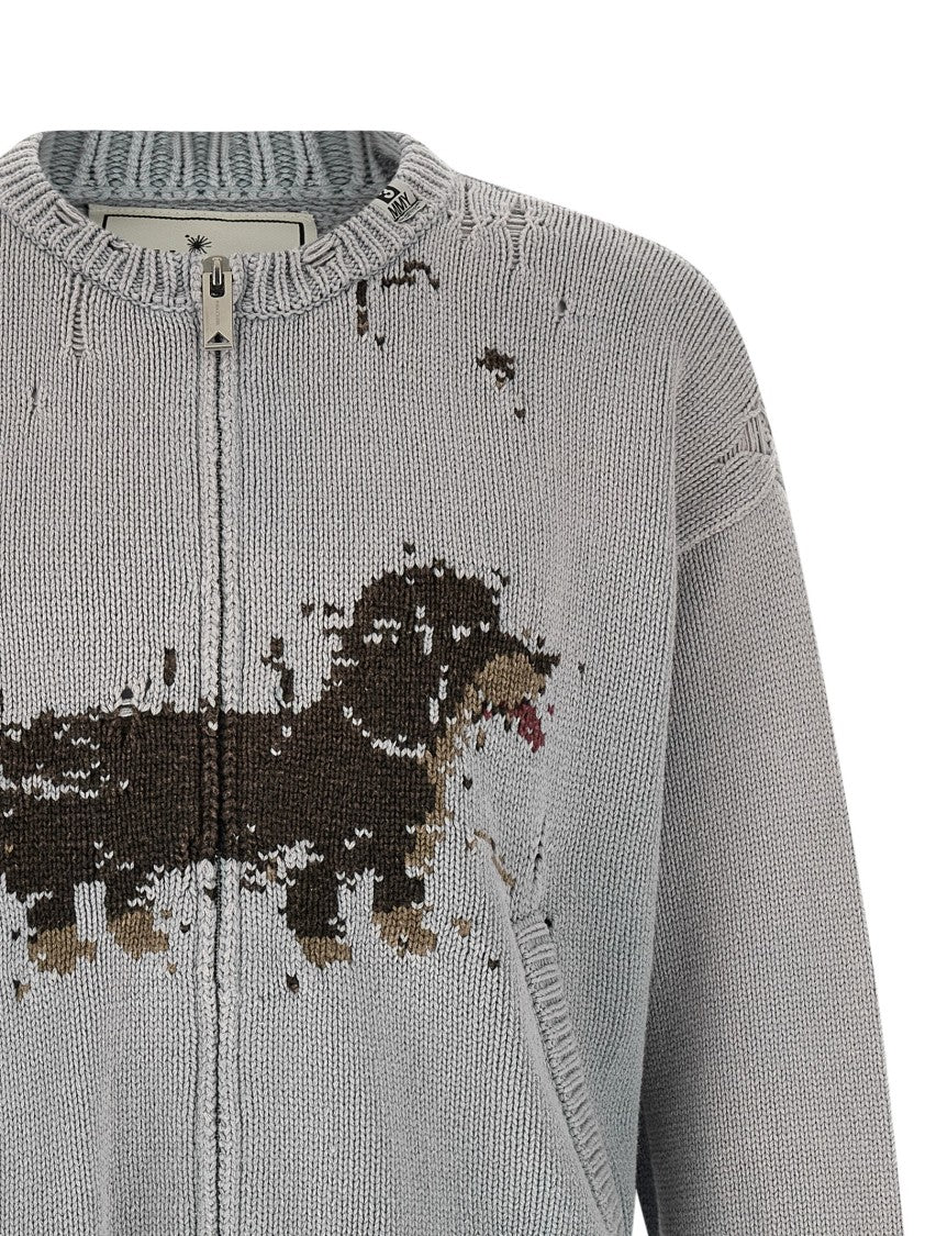 Maison Mihara Yasuhiro 'Dog Jacquard Knit' Cardigan