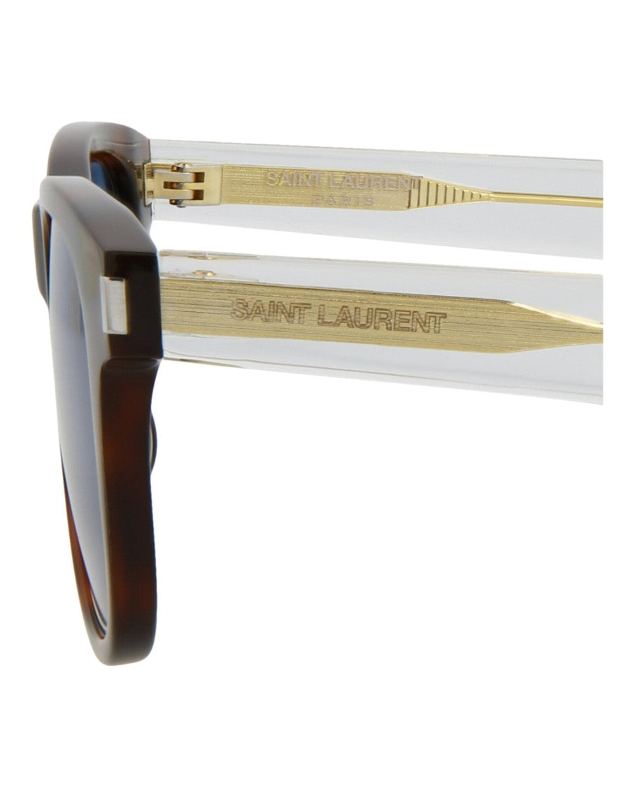 Saint Laurent Tortoiseshell Square-Frame Acetate Sunglasses With Gold-Tone Details