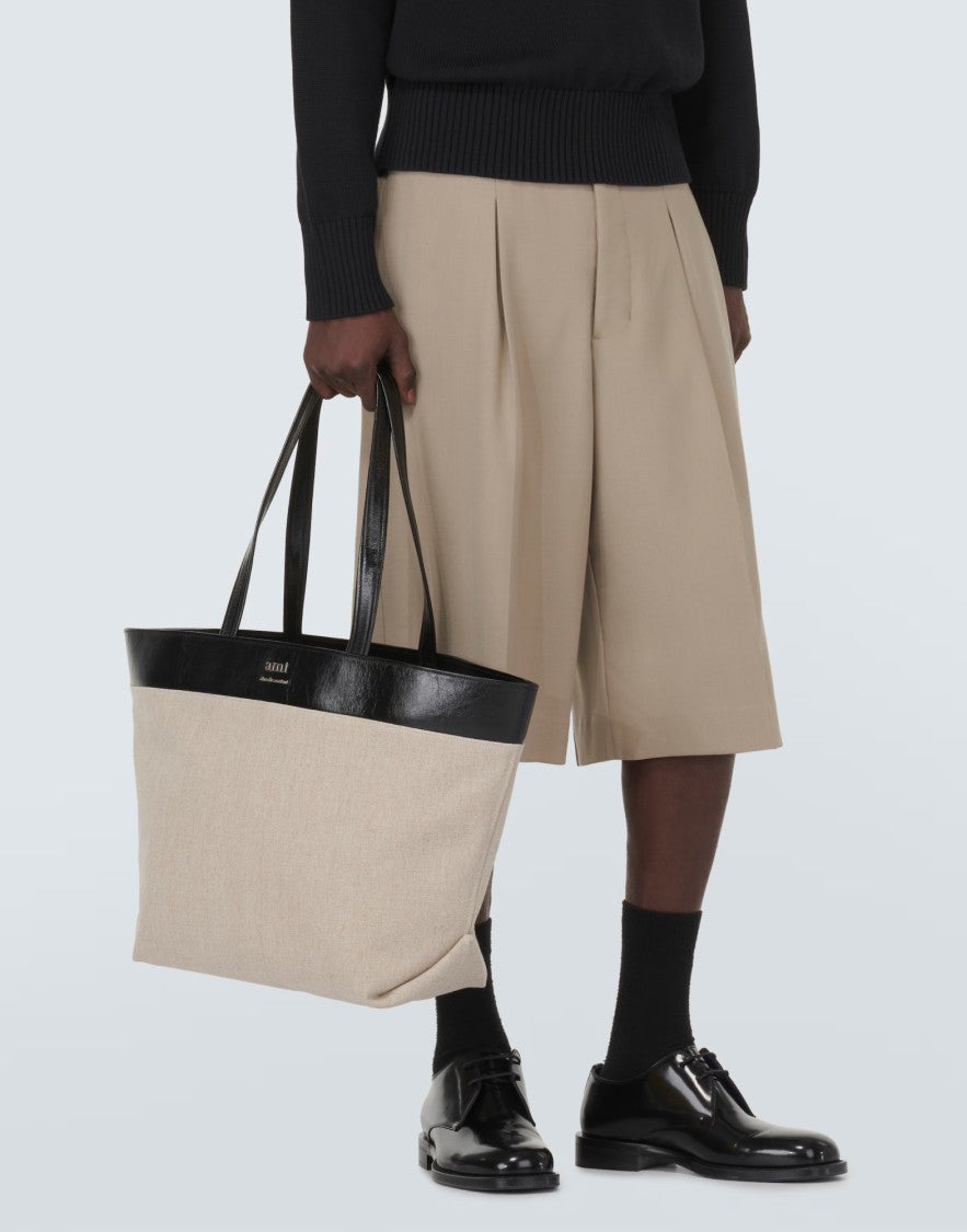 Ami East West Logo Tote Bag