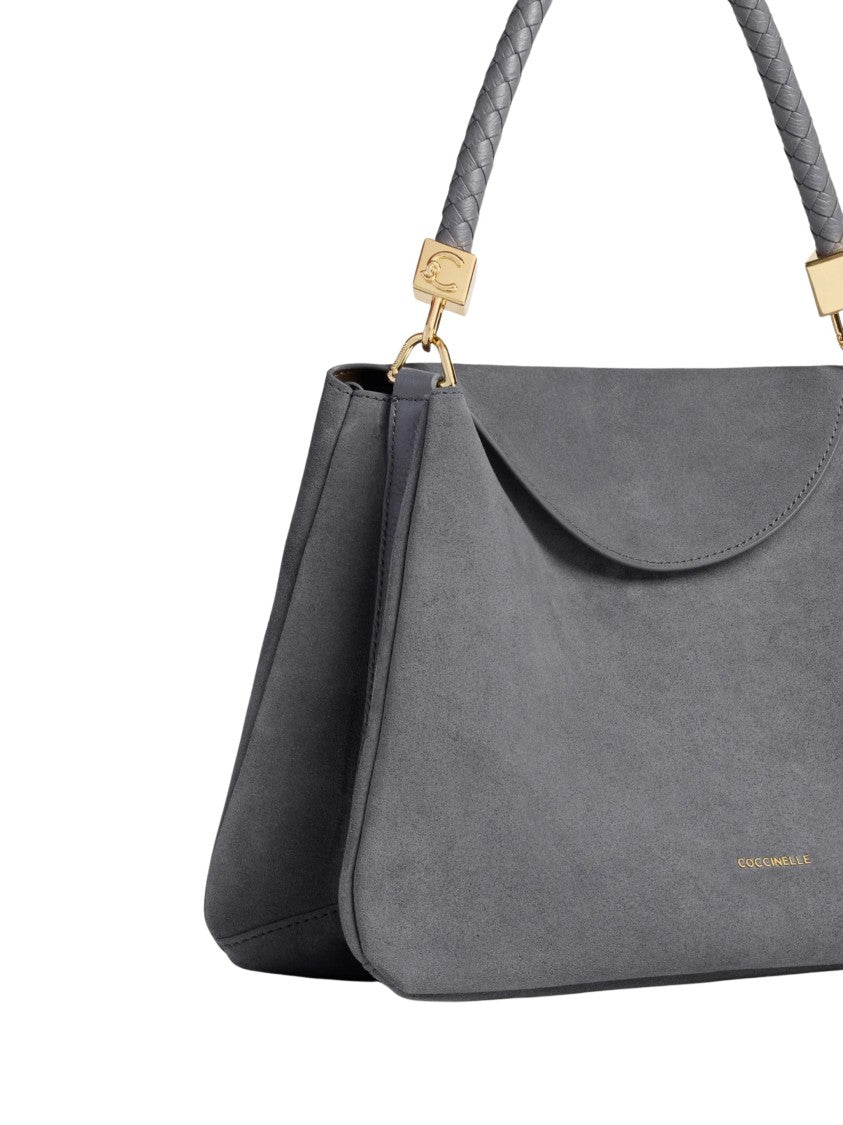 Coccinelle Tiggy Braided Handle Suede Handbag