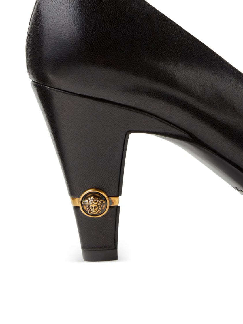 Versace Black Giulietta Leather Medusa Pumps