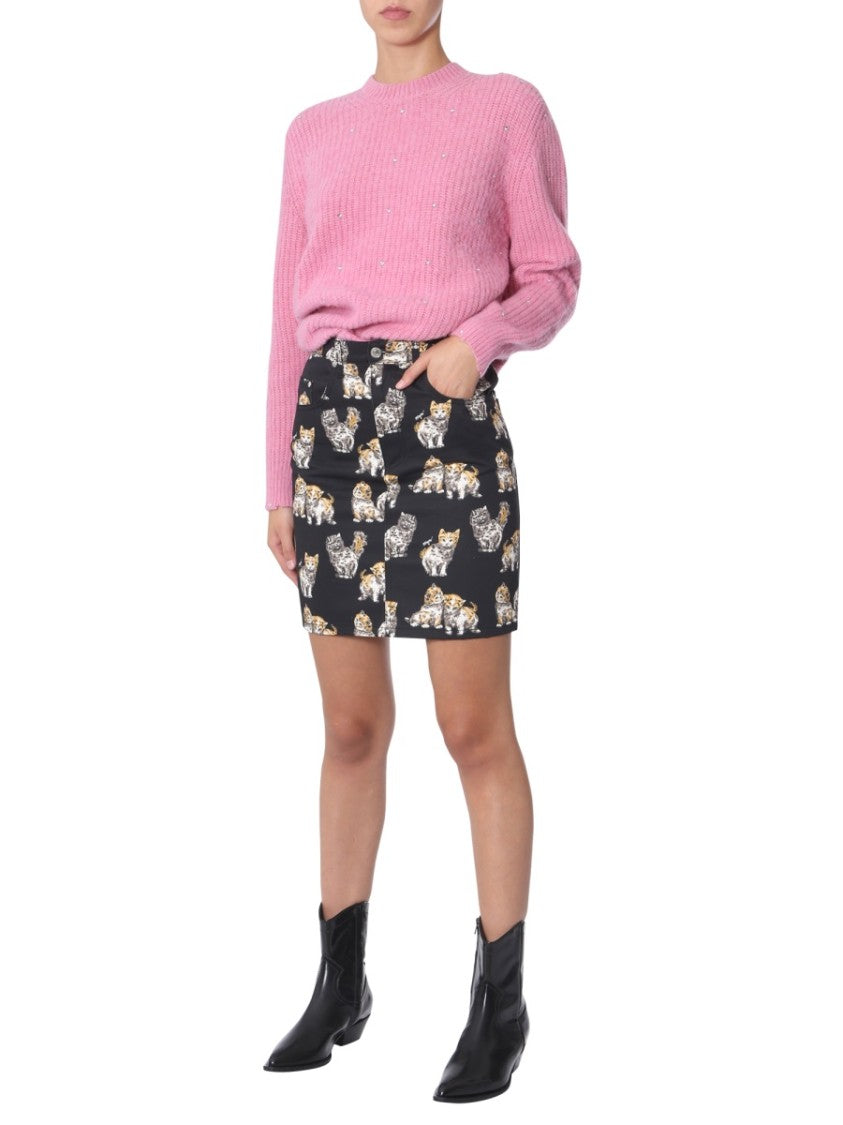 Msgm Soft Pink Oversized Crew Neck Sweater