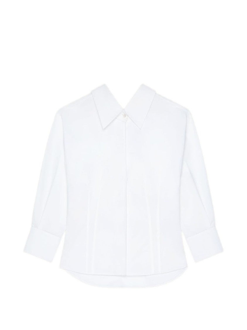Givenchy White Classic Collar Fitted Shirt With Concealed Button Fastening