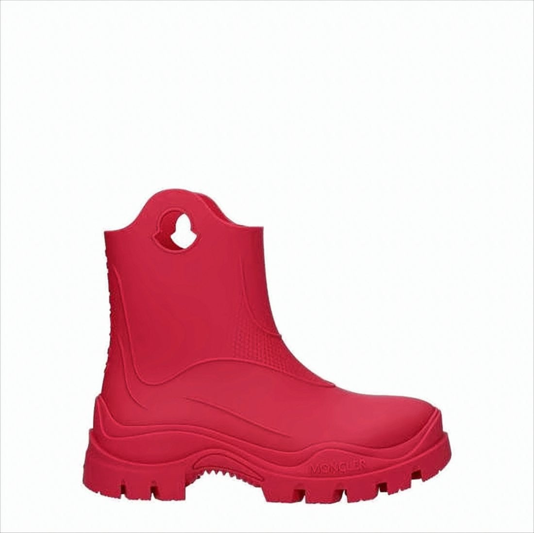 Moncler Chunky Red Ankle Boots With Thick Lug Sole