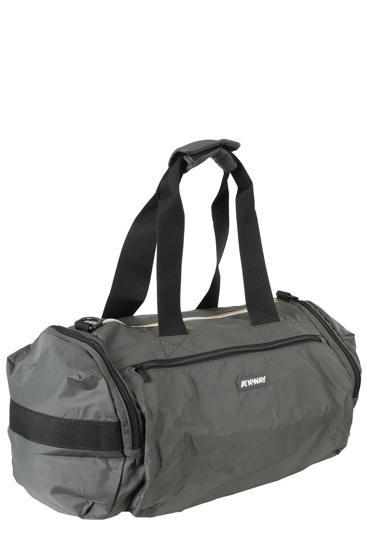 K-Way Green Mereville S Ribbon Handles Polyester Duffle Bag