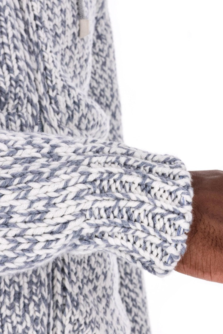 Eleventy Mouliné Full Zip Cashmere Hoodie