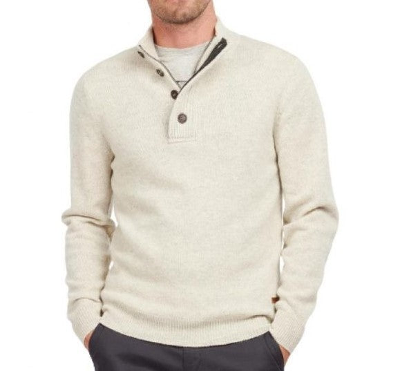 Barbour Half-Zip Sweater With Suede Elbow Patches