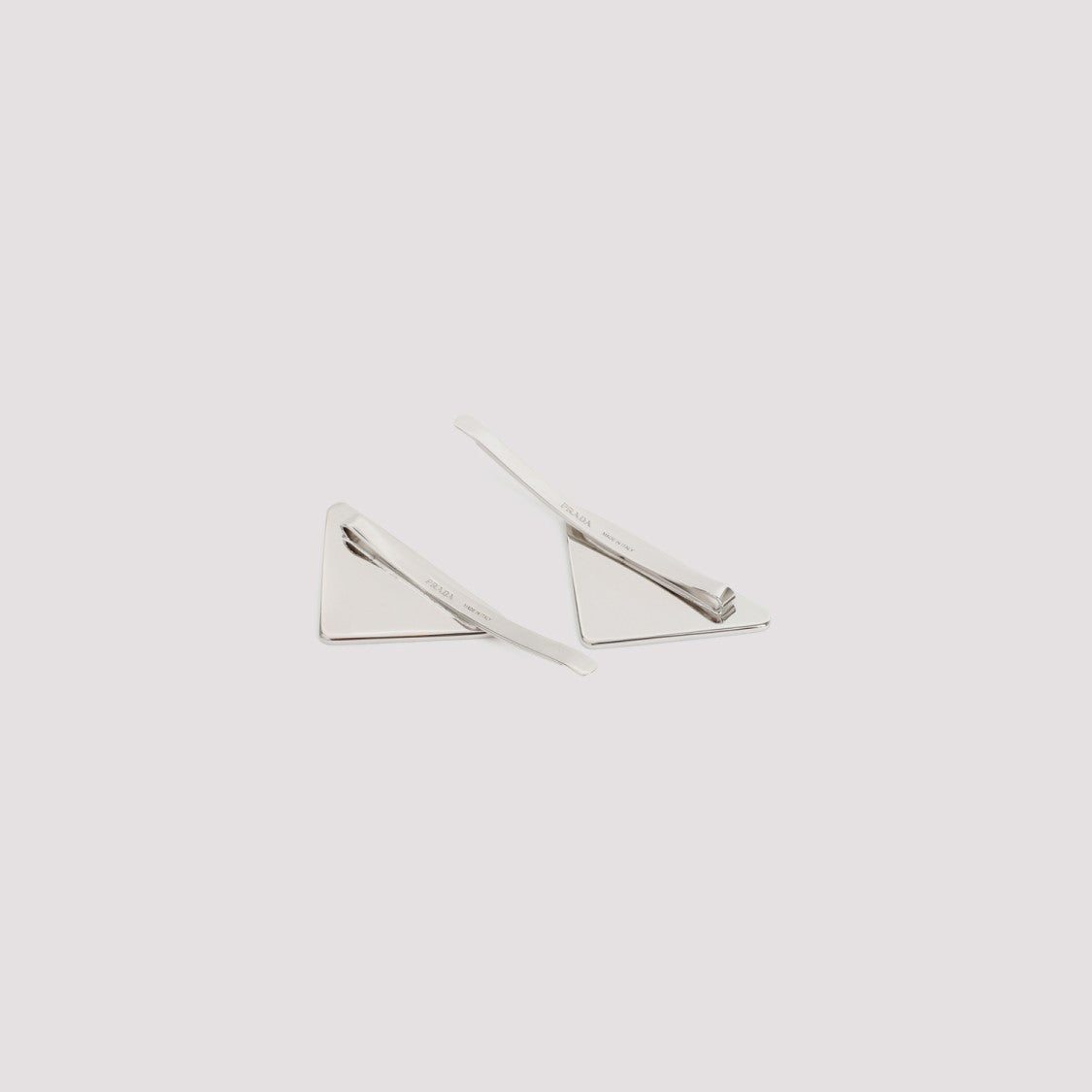 Prada Brass Hair Pin With Triangular Logo