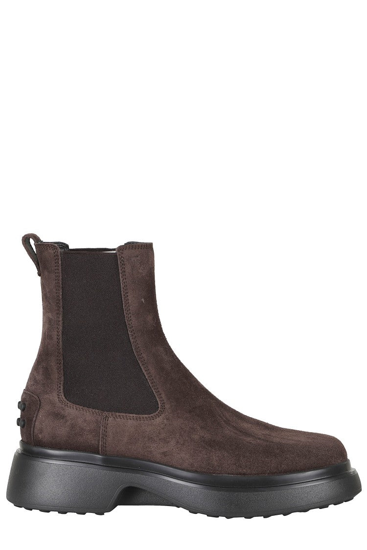 Tod's Coffee Suede Rubber Sole Boots