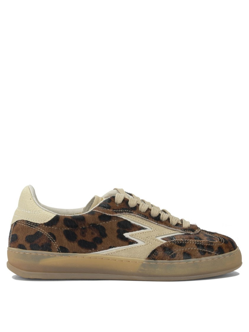 Moaconcept Leopard Print Leather Sneakers With Translucent Sole