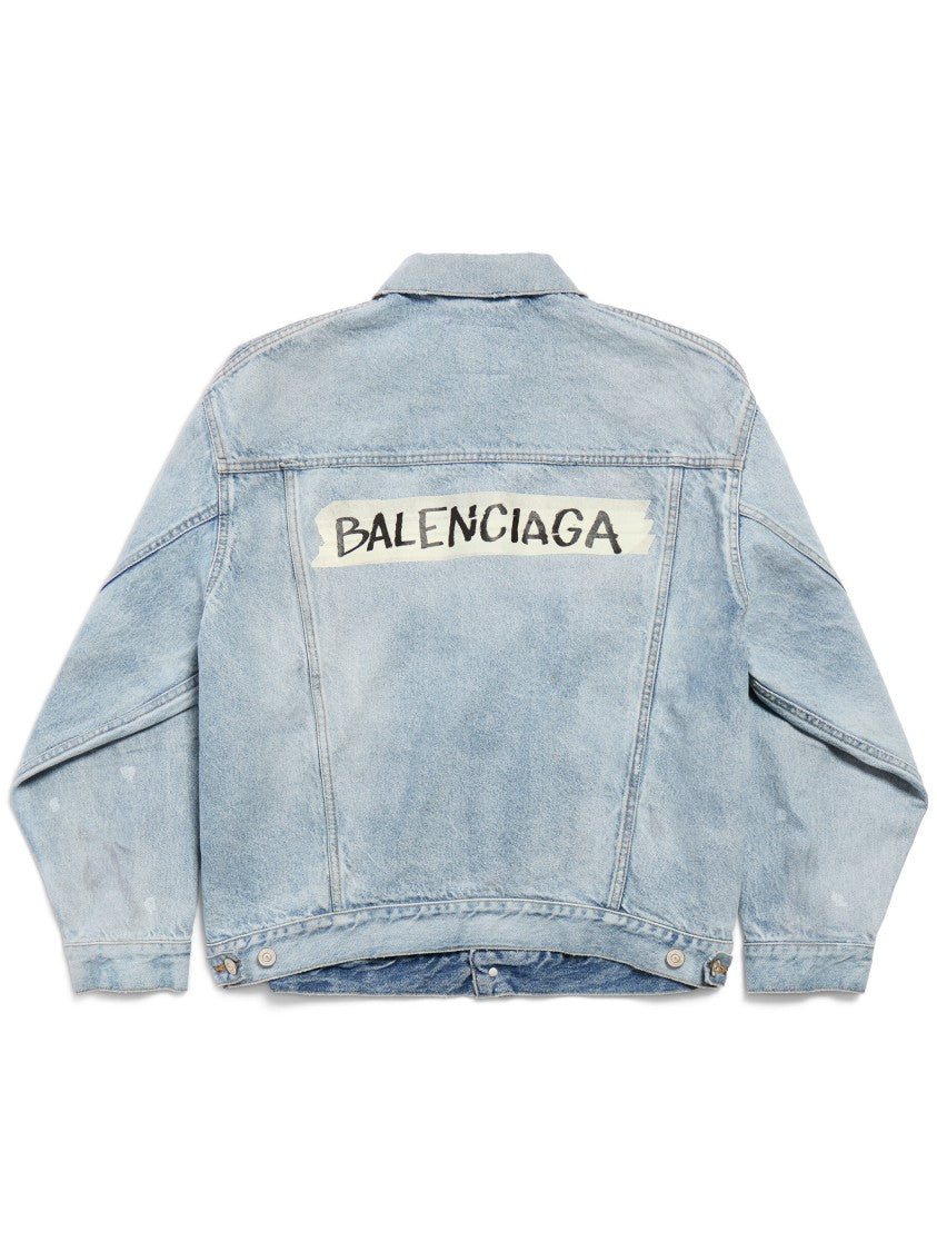 Balenciaga Light Wash Regular Back Patch Jacket